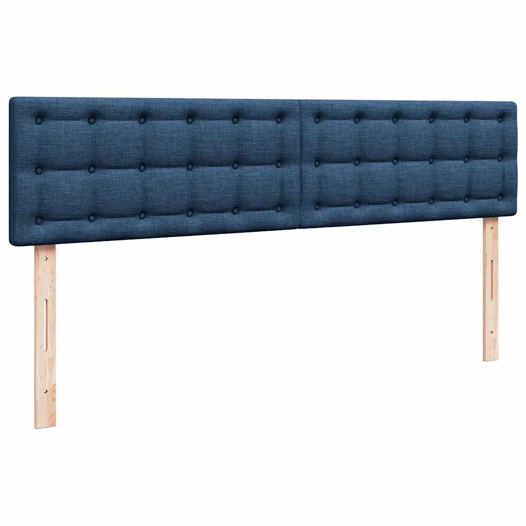 osmannisk sengeramme med madras 200x200 cm stof blå