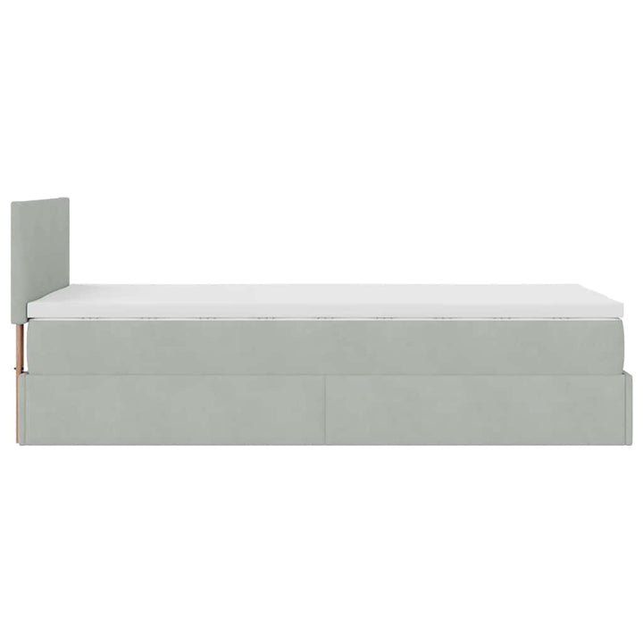 osmannisk sengeramme med madras 80x200 cm fløjl lysegrå