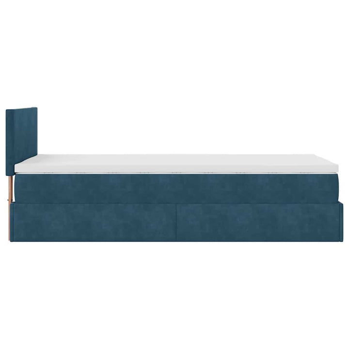 osmannisk sengeramme med madras 90x190 cm fløjl mørkeblå