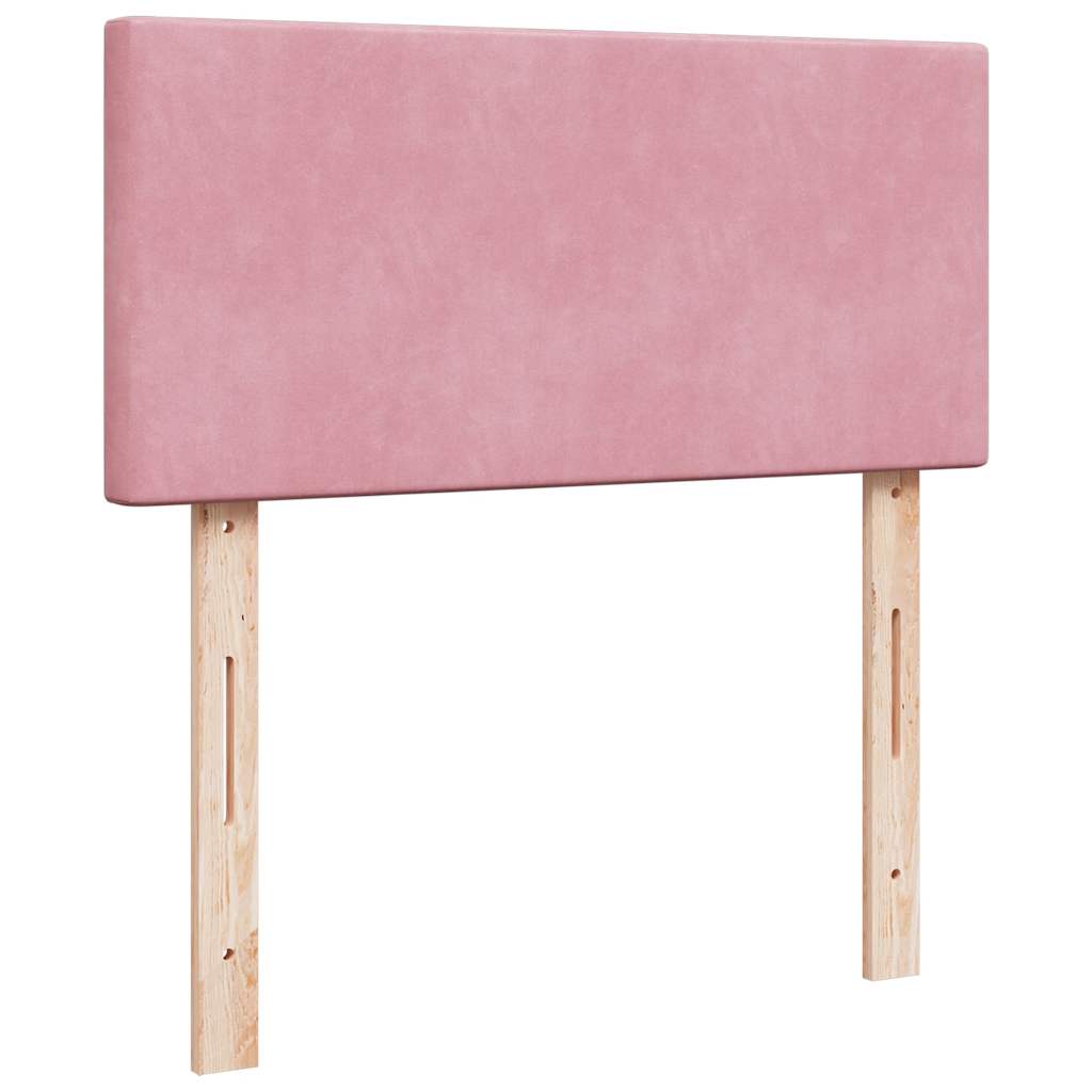 osmannisk sengeramme med madras 100x200 cm fløjl lyserød