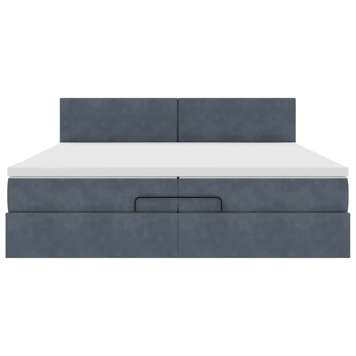 osmannisk sengeramme med madras 200x200 cm fløjl mørkegrå