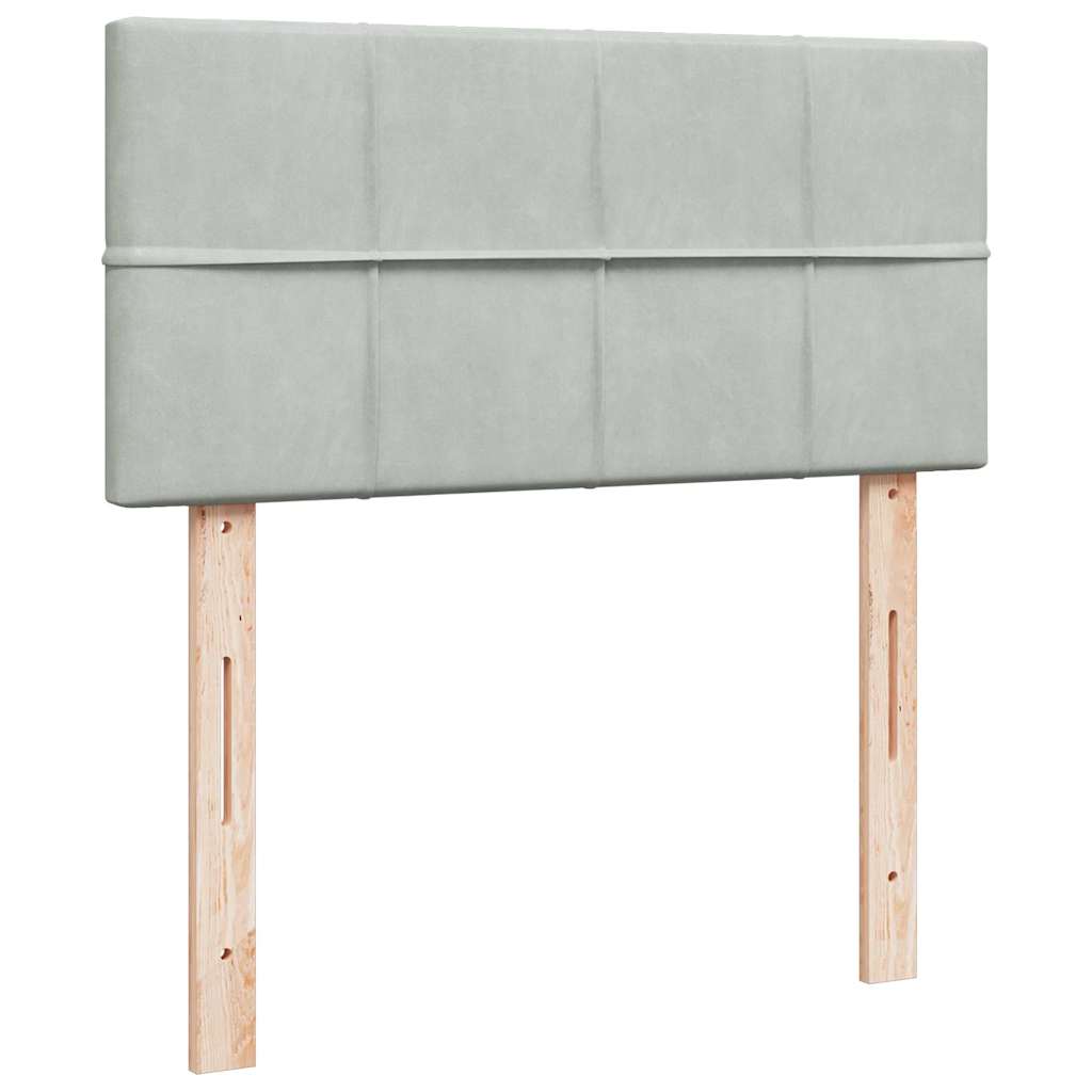 osmannisk sengeramme med madras 80x200 cm fløjl lysegrå