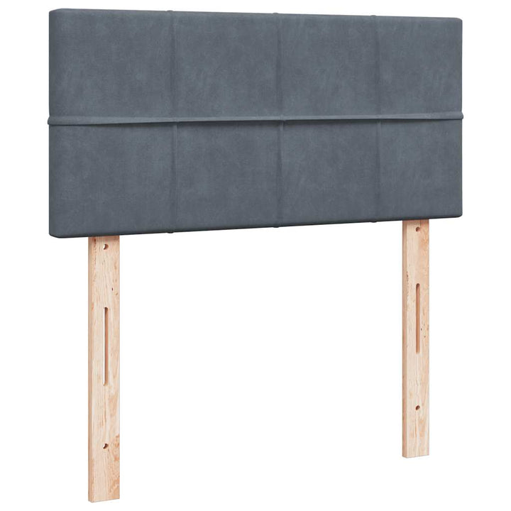 osmannisk sengeramme med madras 90x190 cm fløjl mørkegrå