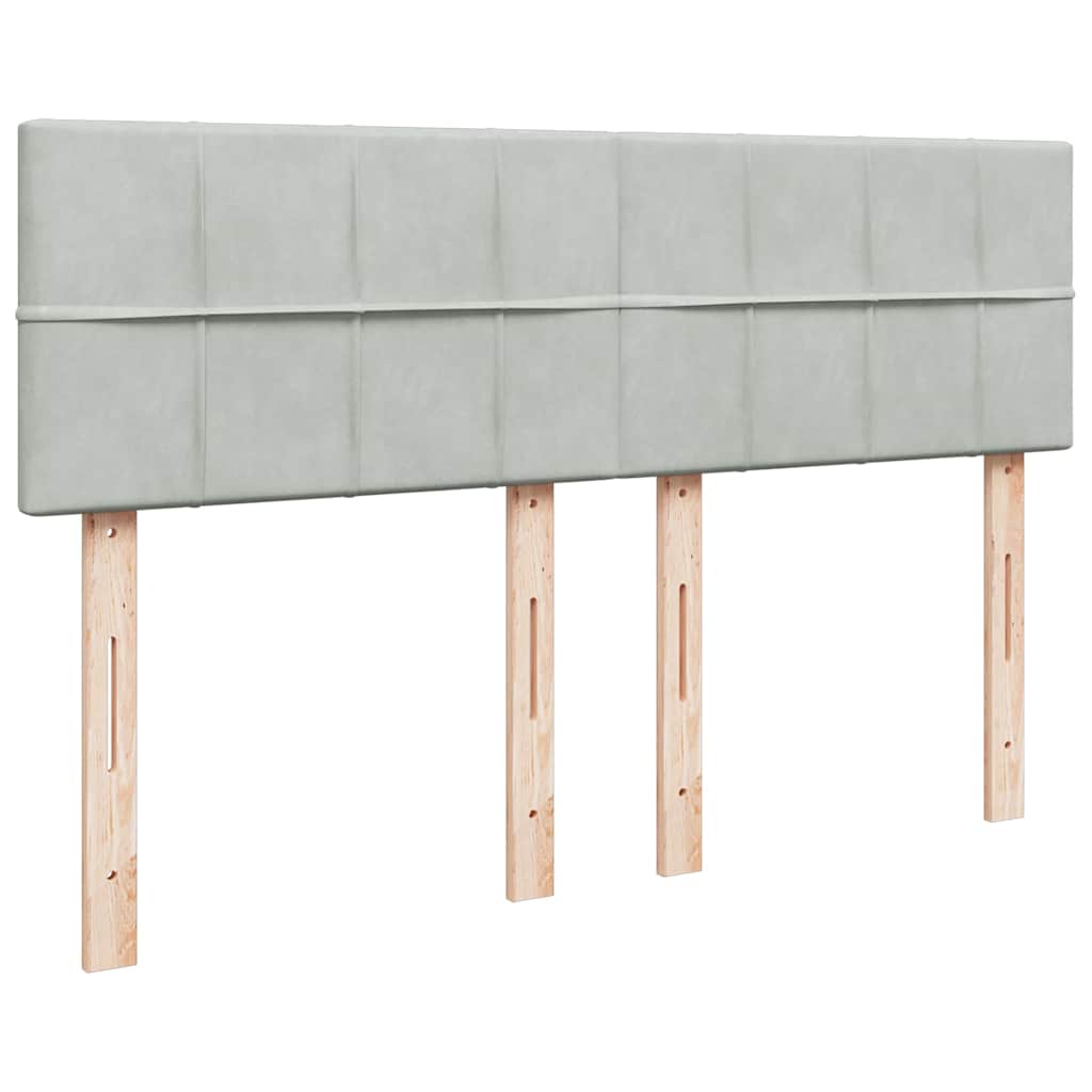 osmannisk sengeramme med madras 140x190 cm fløjl lysegrå