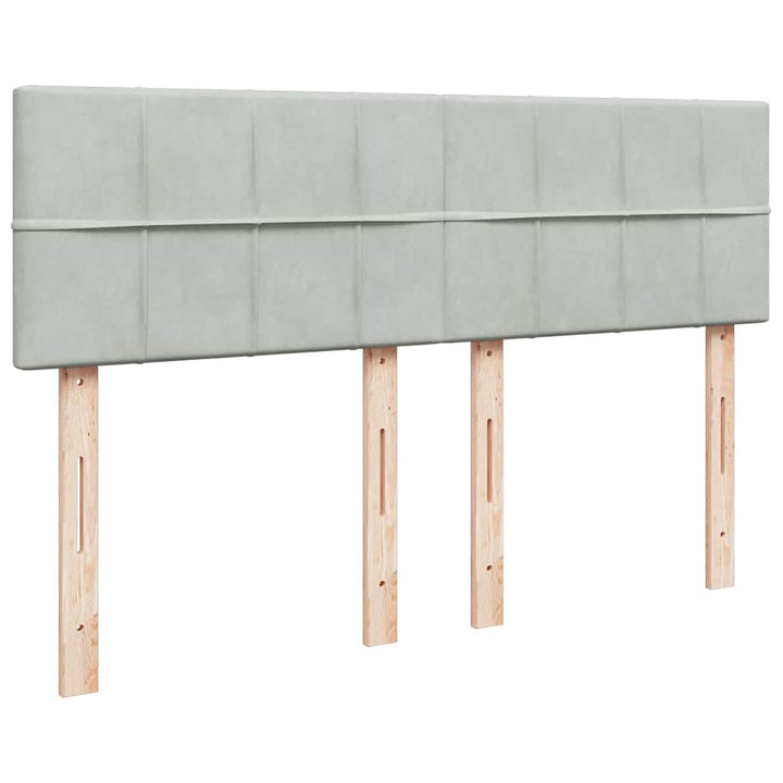 osmannisk sengeramme med madras 140x190 cm fløjl lysegrå