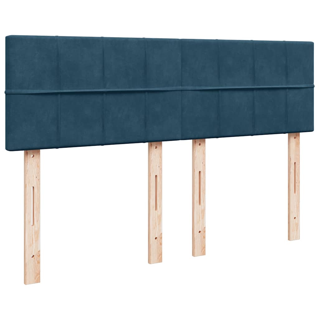 osmannisk sengeramme med madras 140x190 cm fløjl mørkeblå