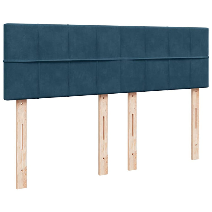 osmannisk sengeramme med madras 140x190 cm fløjl mørkeblå