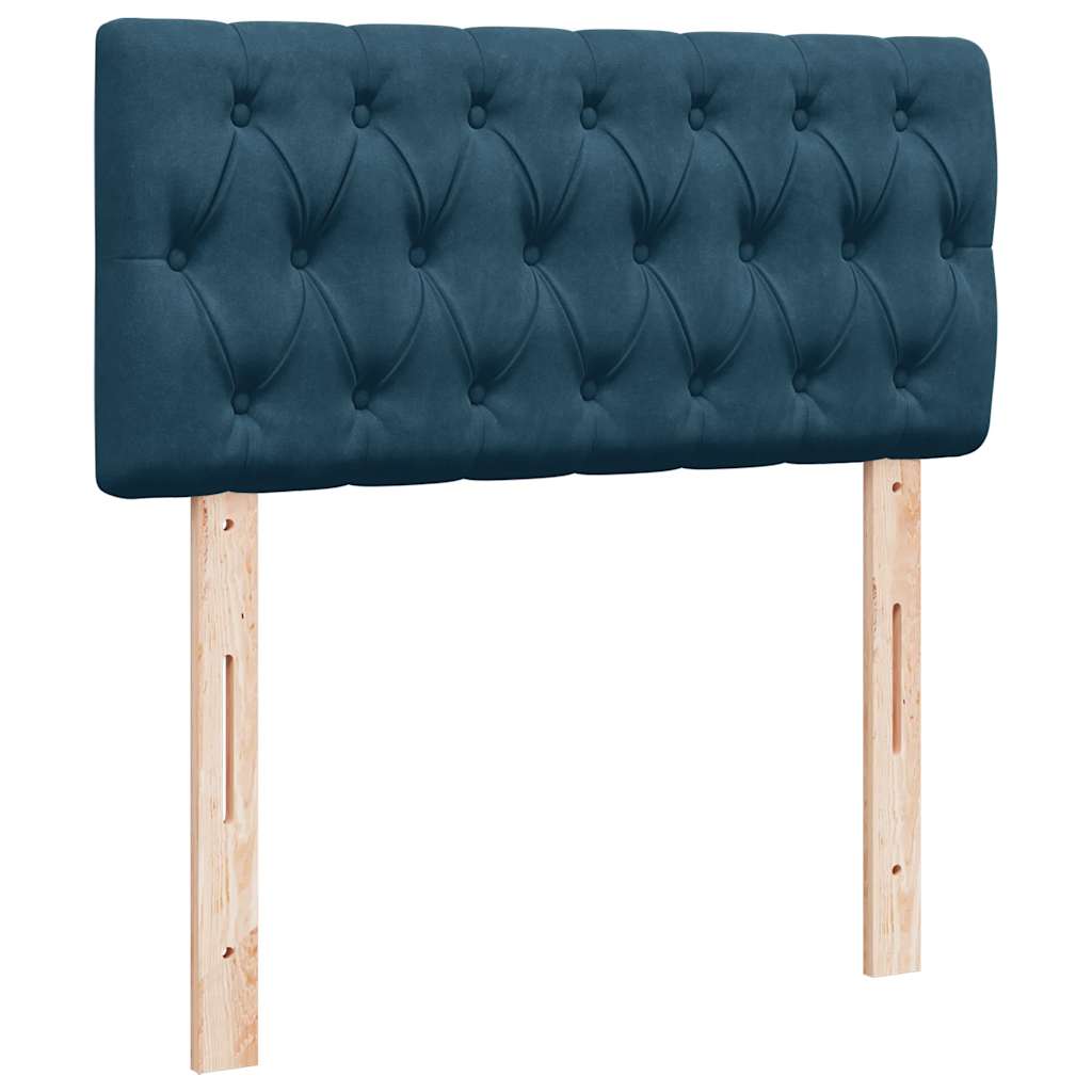 osmannisk sengeramme med madras 90x190 cm fløjl mørkeblå
