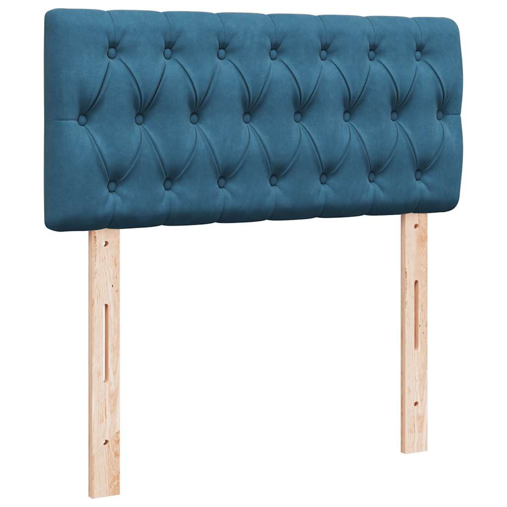 osmannisk sengeramme med madras 90x200 cm fløjl mørkeblå