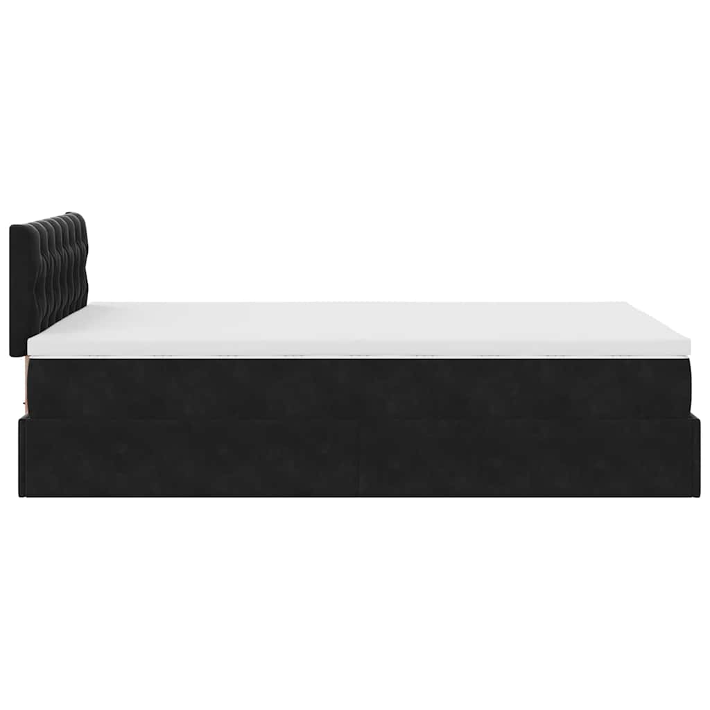 osmannisk sengeramme med madras 120x200 cm fløjl sort