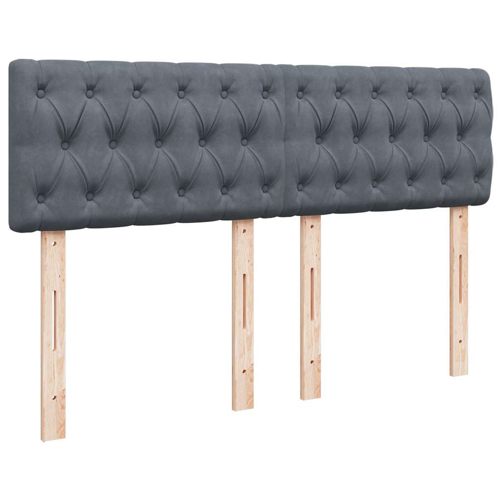 osmannisk sengeramme med madras 140x190 cm fløjl mørkegrå