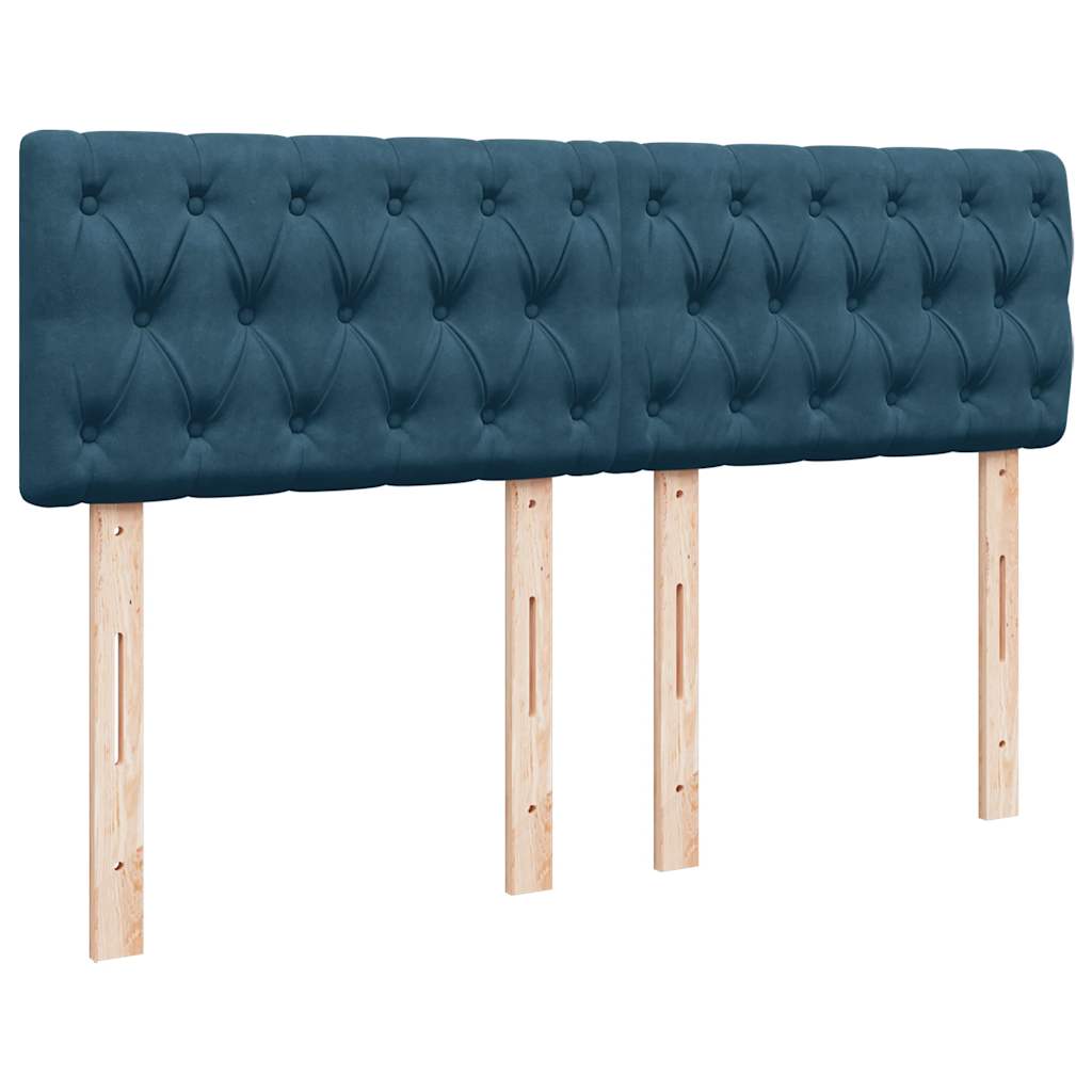 osmannisk sengeramme med madras 140x190 cm fløjl mørkeblå