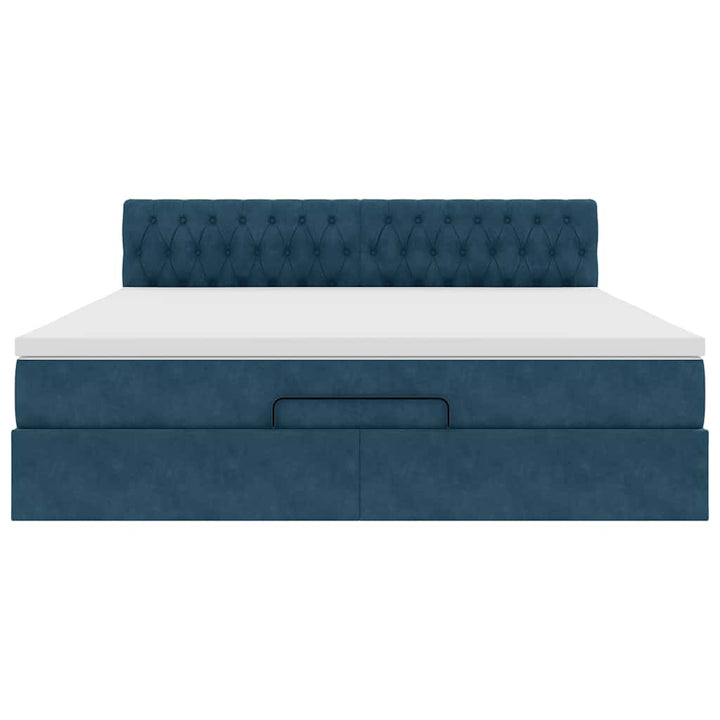osmannisk sengeramme med madras 180x200 cm fløjl mørkeblå