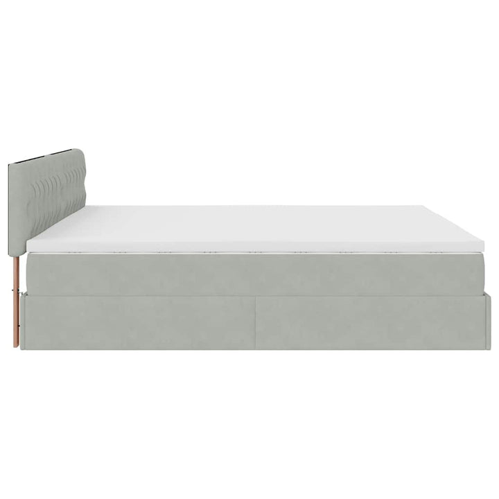 osmannisk sengeramme med madras 200x200 cm fløjl lysegrå