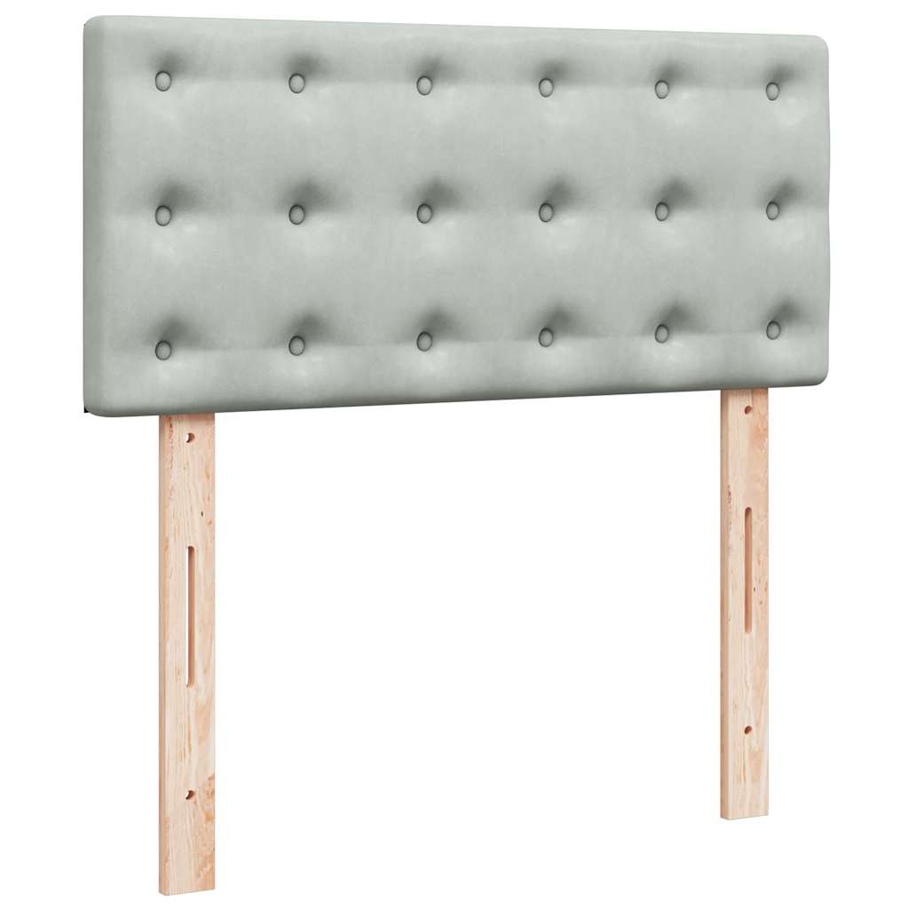 osmannisk sengeramme med madras 90x190 cm fløjl lysegrå