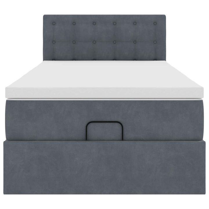 osmannisk sengeramme med madras 90x190 cm fløjl mørkegrå