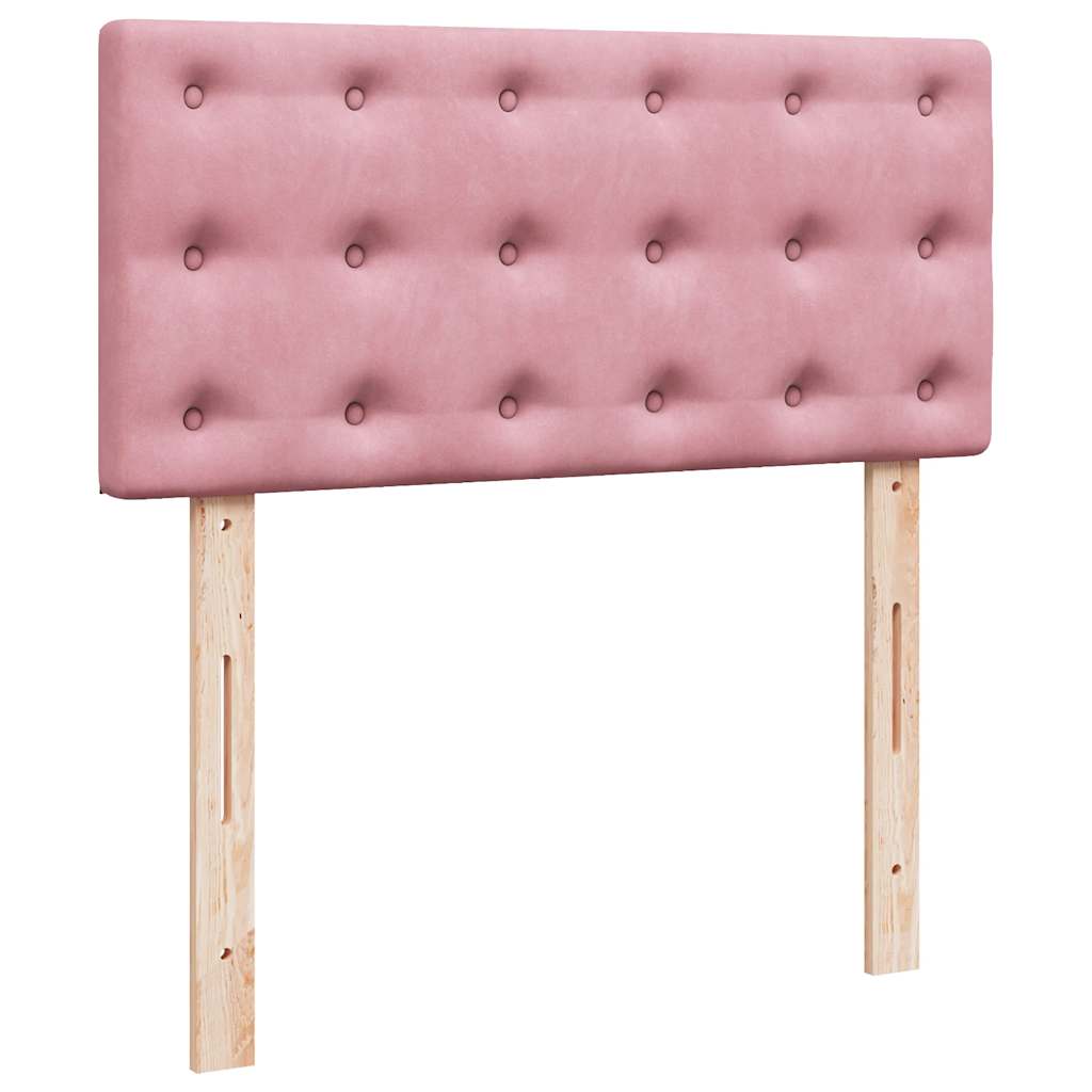 osmannisk sengeramme med madras 90x190 cm fløjl lyserød