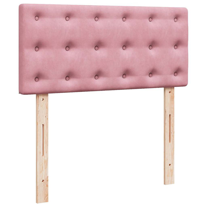 osmannisk sengeramme med madras 90x190 cm fløjl lyserød