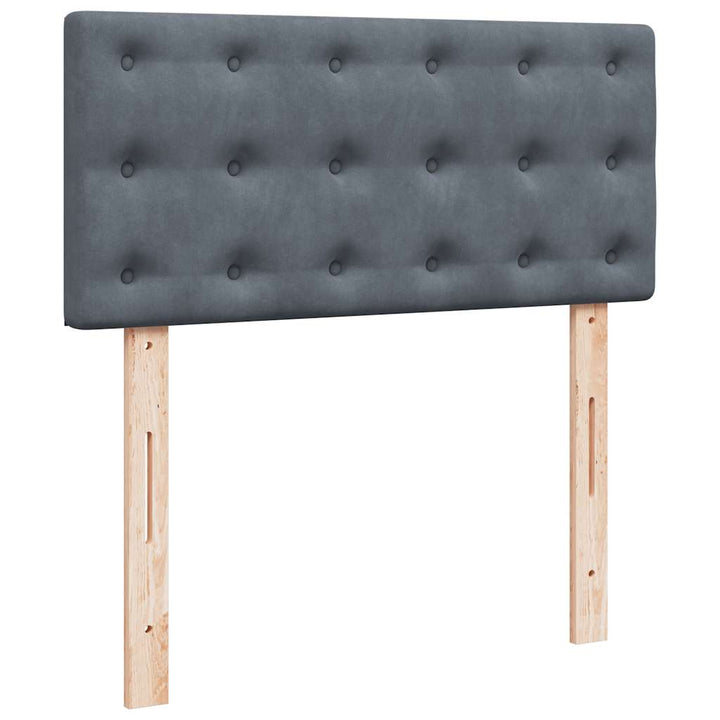 osmannisk sengeramme med madras 90x200 cm fløjl mørkegrå