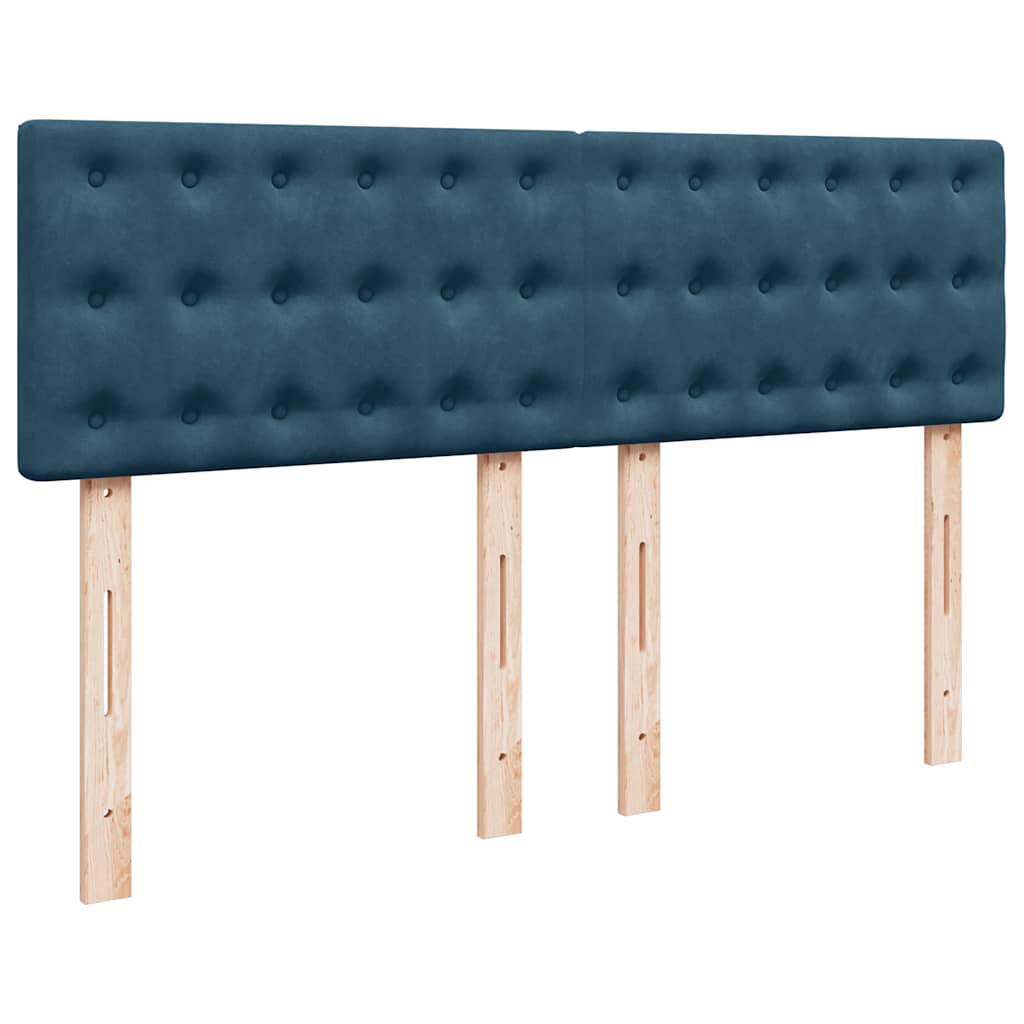 osmannisk sengeramme med madras 140x190 cm fløjl mørkeblå