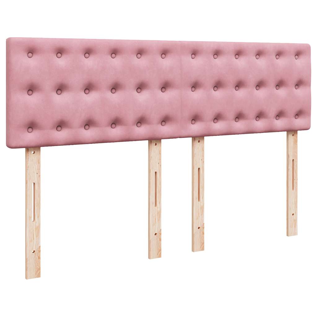 osmannisk sengeramme med madras 140x190 cm fløjl lyserød