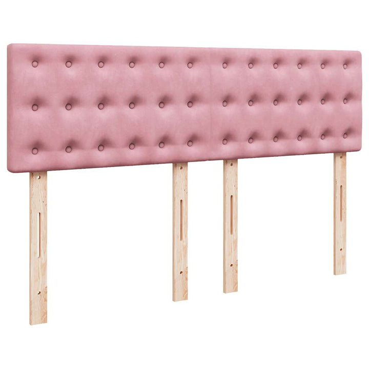 osmannisk sengeramme med madras 140x190 cm fløjl lyserød