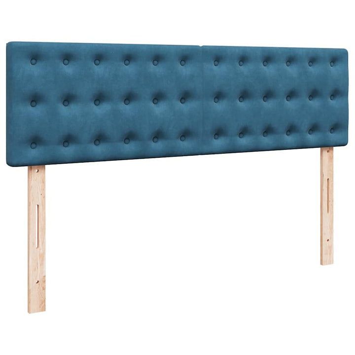 osmannisk sengeramme med madras 140x200 cm fløjl mørkeblå