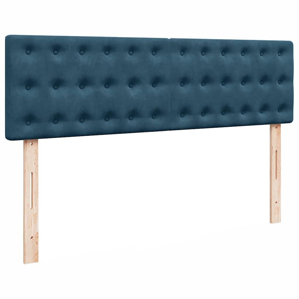 osmannisk sengeramme med madras 140x200 cm fløjl mørkeblå