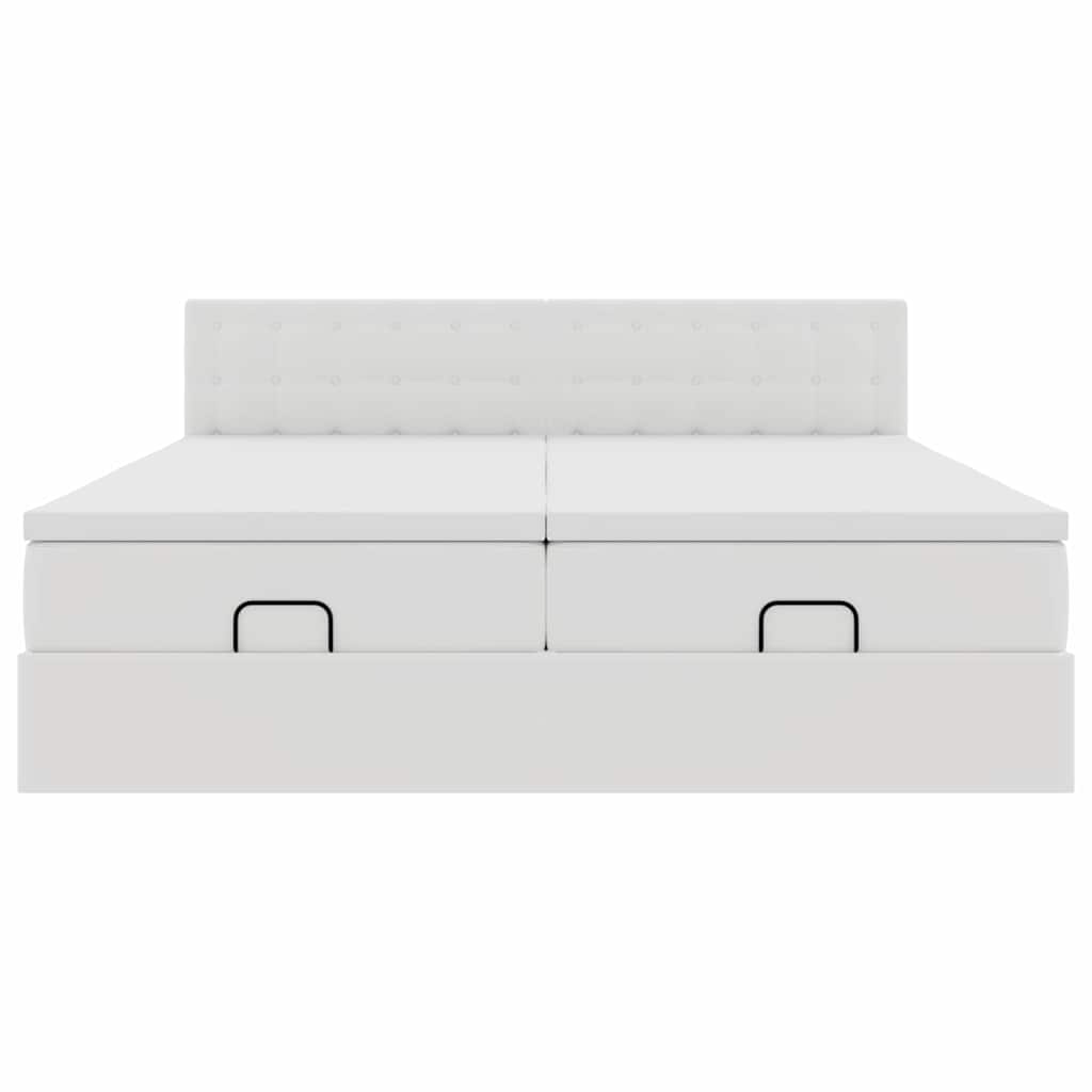 osmannisk sengeramme med madrasser 180x200 cm kunstlæder hvid