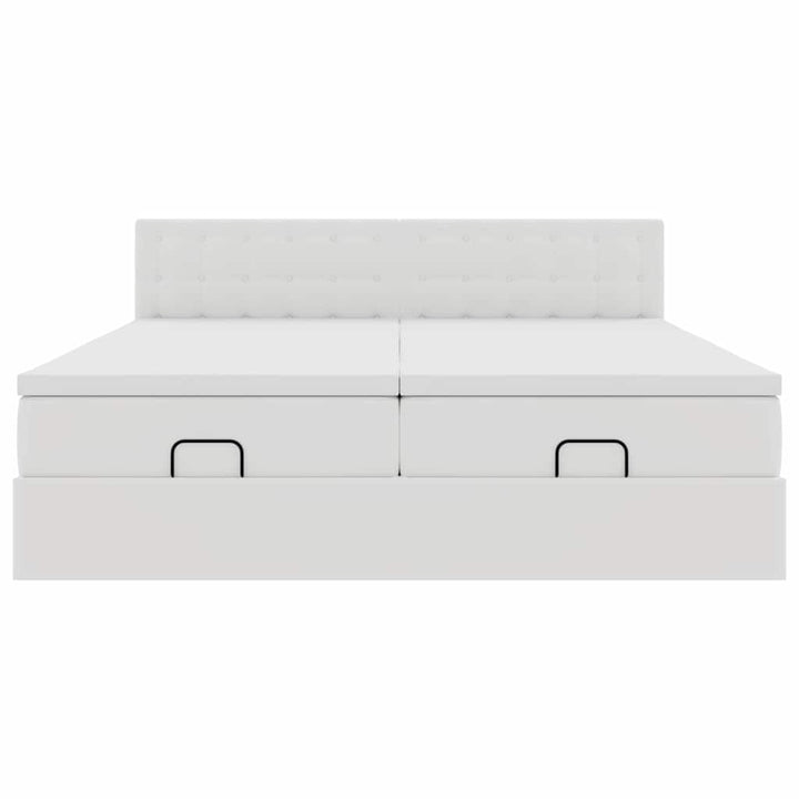 osmannisk sengeramme med madrasser 180x200 cm kunstlæder hvid