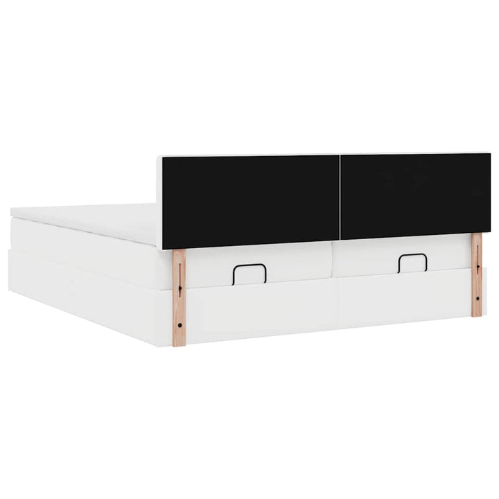 osmannisk sengeramme med madrasser 180x200 cm kunstlæder hvid