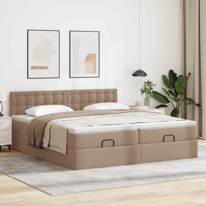 osmannisk sengeramme med madrasser 180x200cm kunstlæder