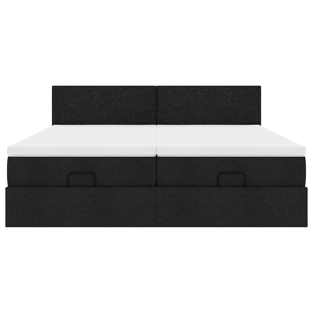 osmannisk sengeramme med madrasser 160x200 cm stof sort