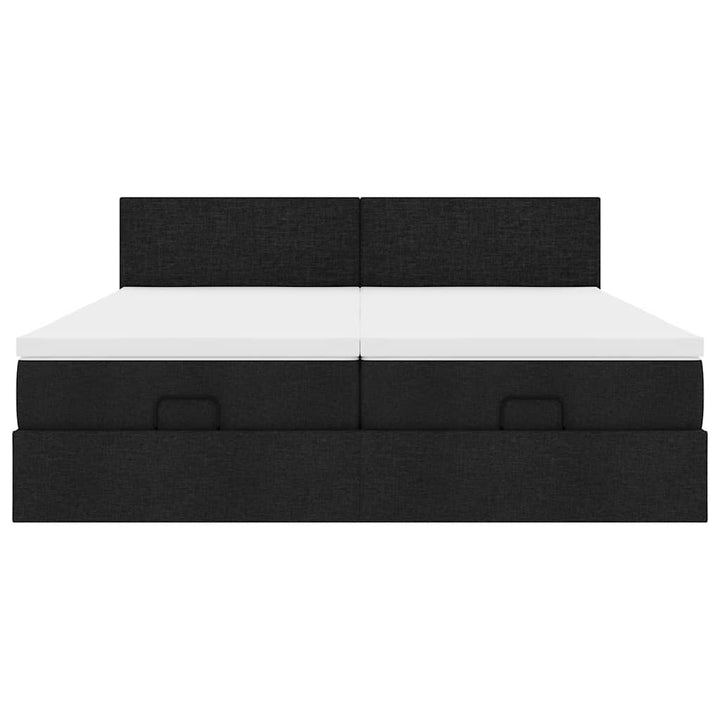 osmannisk sengeramme med madrasser 160x200 cm stof sort