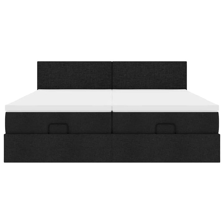 osmannisk sengeramme med madrasser 200x200 cm stof sort