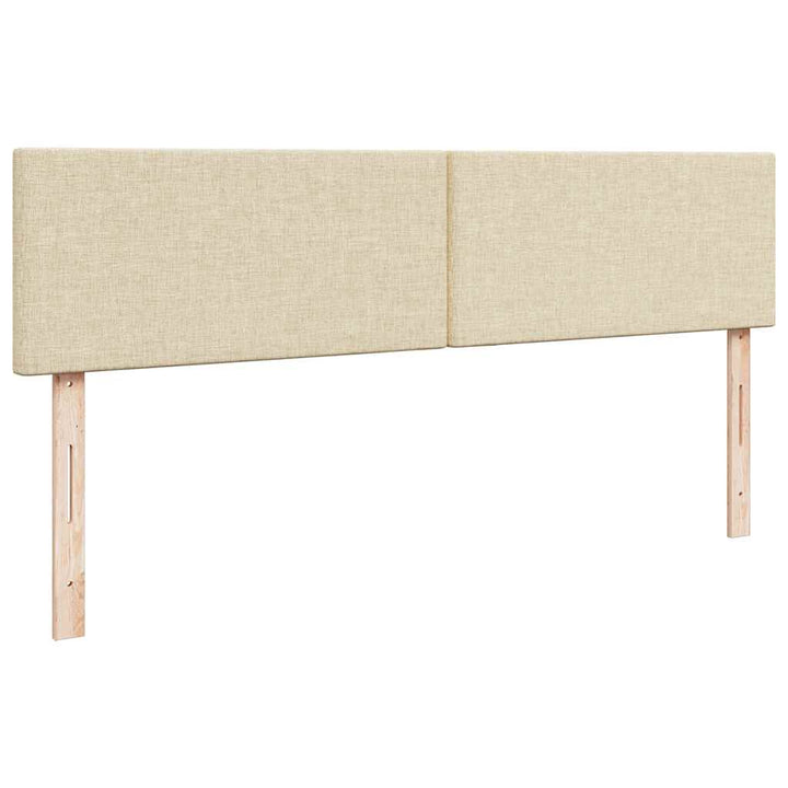 osmannisk sengeramme med madrasser 200x200 cm stof cremefarvet