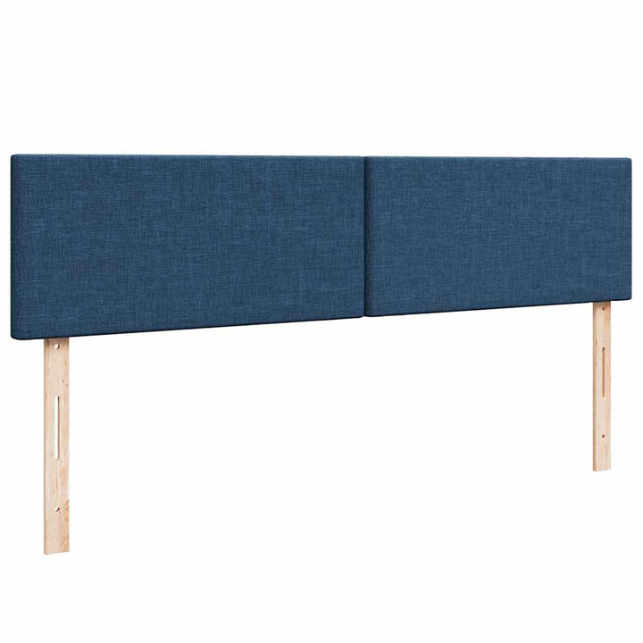 osmannisk sengeramme med madrasser 200x200 cm stof blå
