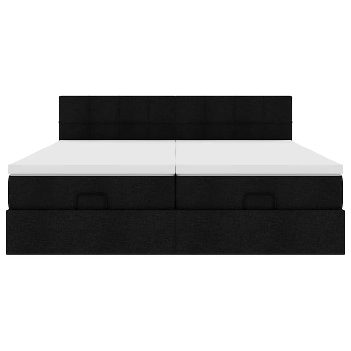 osmannisk sengeramme med madrasser 160x200 cm stof sort