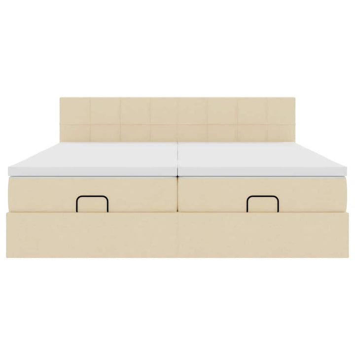 osmannisk sengeramme med madrasser 160x200 cm stof cremefarvet