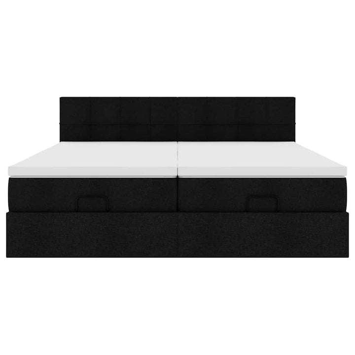 osmannisk sengeramme med madrasser 180x200 cm stof sort