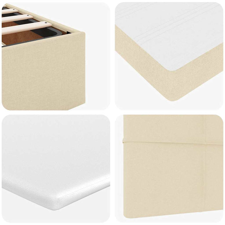osmannisk sengeramme med madrasser 180x200 cm stof cremefarvet