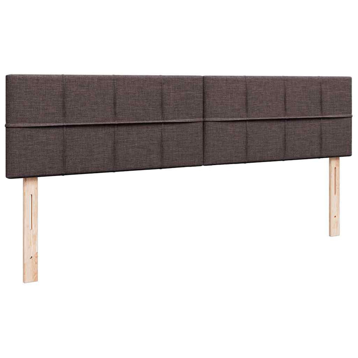 osmannisk sengeramme med madrasser 200x200 cm stof mørkebrun