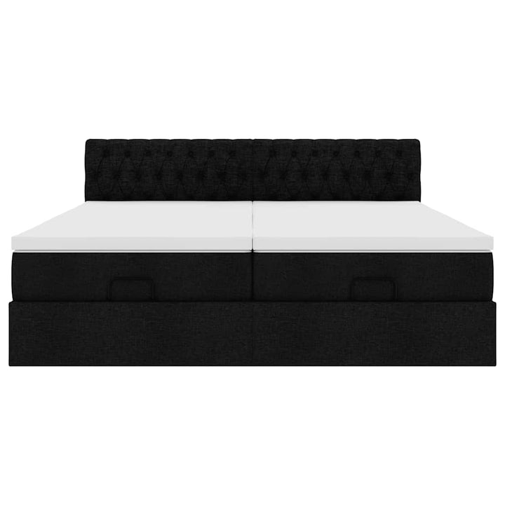 osmannisk sengeramme med madrasser 160x200 cm stof sort
