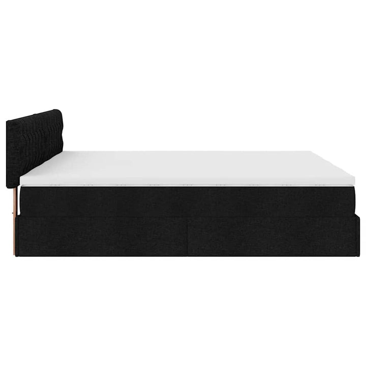 osmannisk sengeramme med madrasser 160x200 cm stof sort