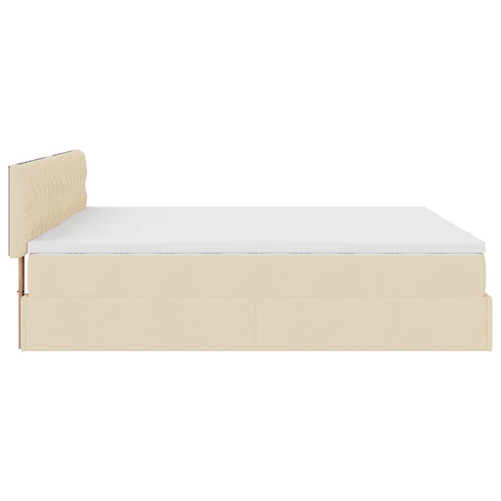 osmannisk sengeramme med madrasser 160x200 cm stof cremefarvet