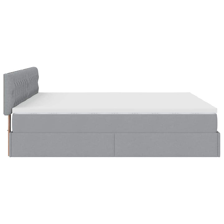 osmannisk sengeramme med madrasser 180x200 cm stof lysegrå