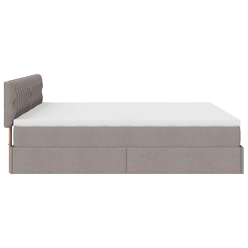 osmannisk sengeramme med madrasser 180x200 cm stof gråbrun