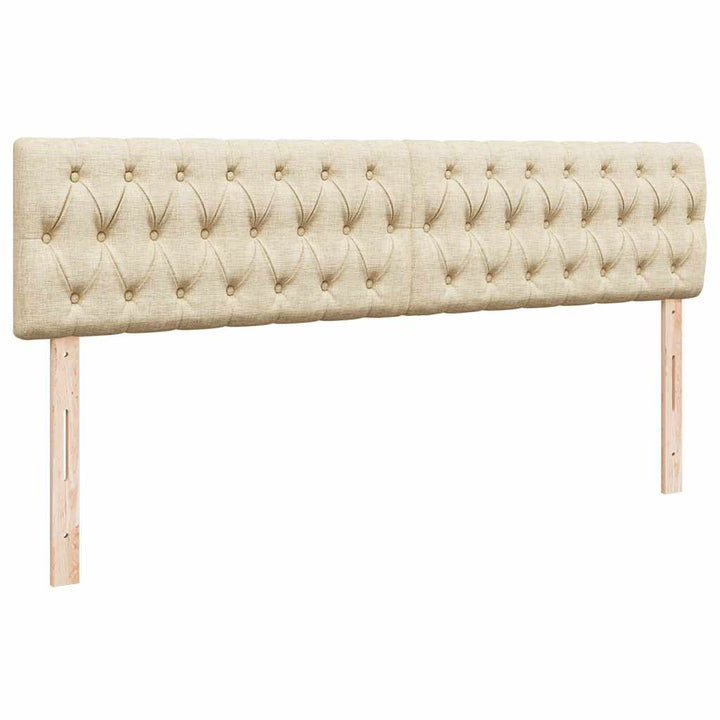 osmannisk sengeramme med madrasser 200x200 cm stof cremefarvet