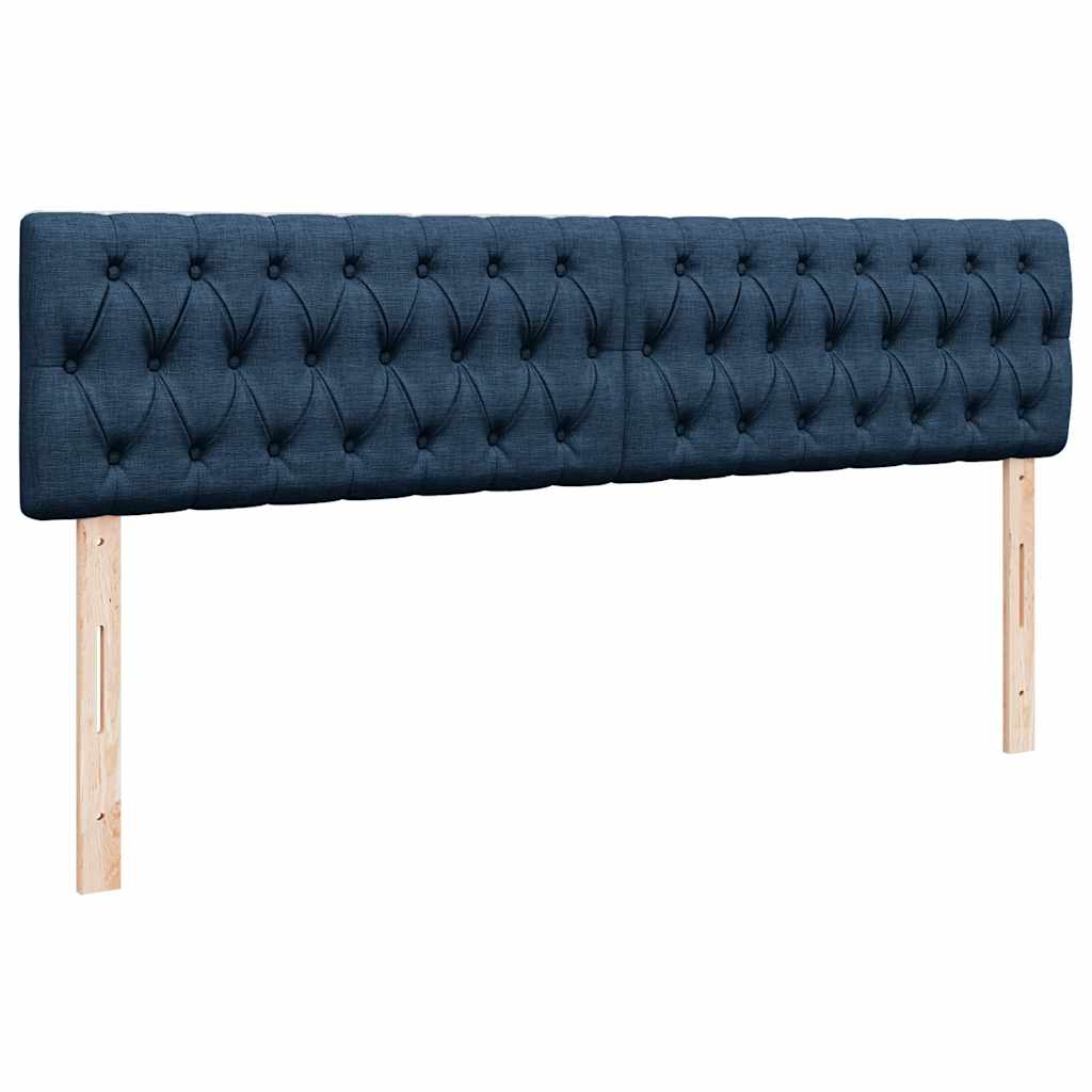 osmannisk sengeramme med madrasser 200x200 cm stof blå