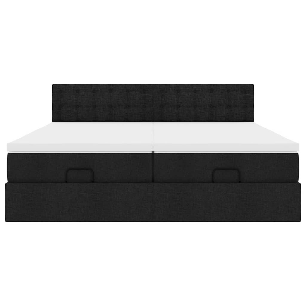 osmannisk sengeramme med madrasser 160x200 cm stof sort